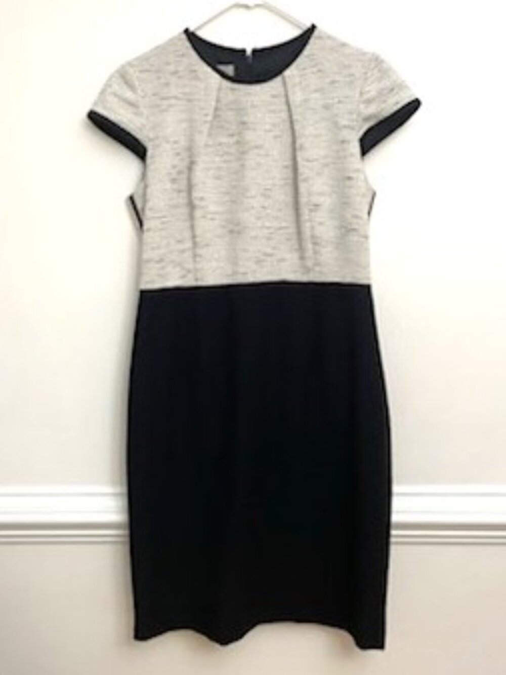 Hobbs London Lara Dress Women's 10 Black White Tweed Lined Sheath